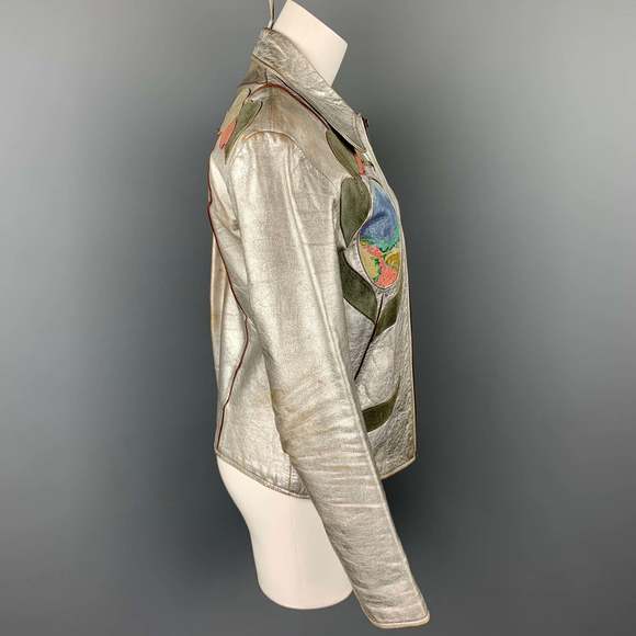 Vintage EAST WEST MUSICAL INSTRUMENTS Janti Silver Hand Painted Applique Jacket - Picture 7 of 14
